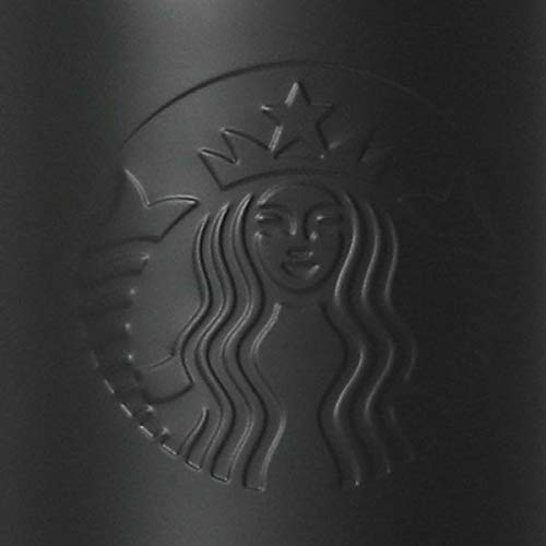Starbucks Stainless Steel Logo Bottle 473ml (16.5oz) – Matte Black & White | Embossed Siren Logo Vacuum Insulated Tumbler