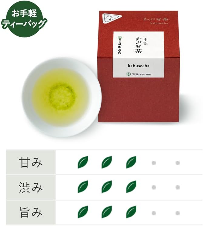 Gion Tsujiri Kyoto Kabuse-cha Green Tea Bags – Premium Japanese Tea, 30 Bags