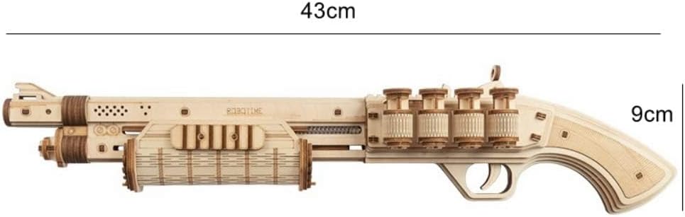 ROBOTIME Shotgun 3D Wooden Puzzle – DIY Handmade Craft Model Kit, Easy Assembly Toy Gift for Beginners & Kids