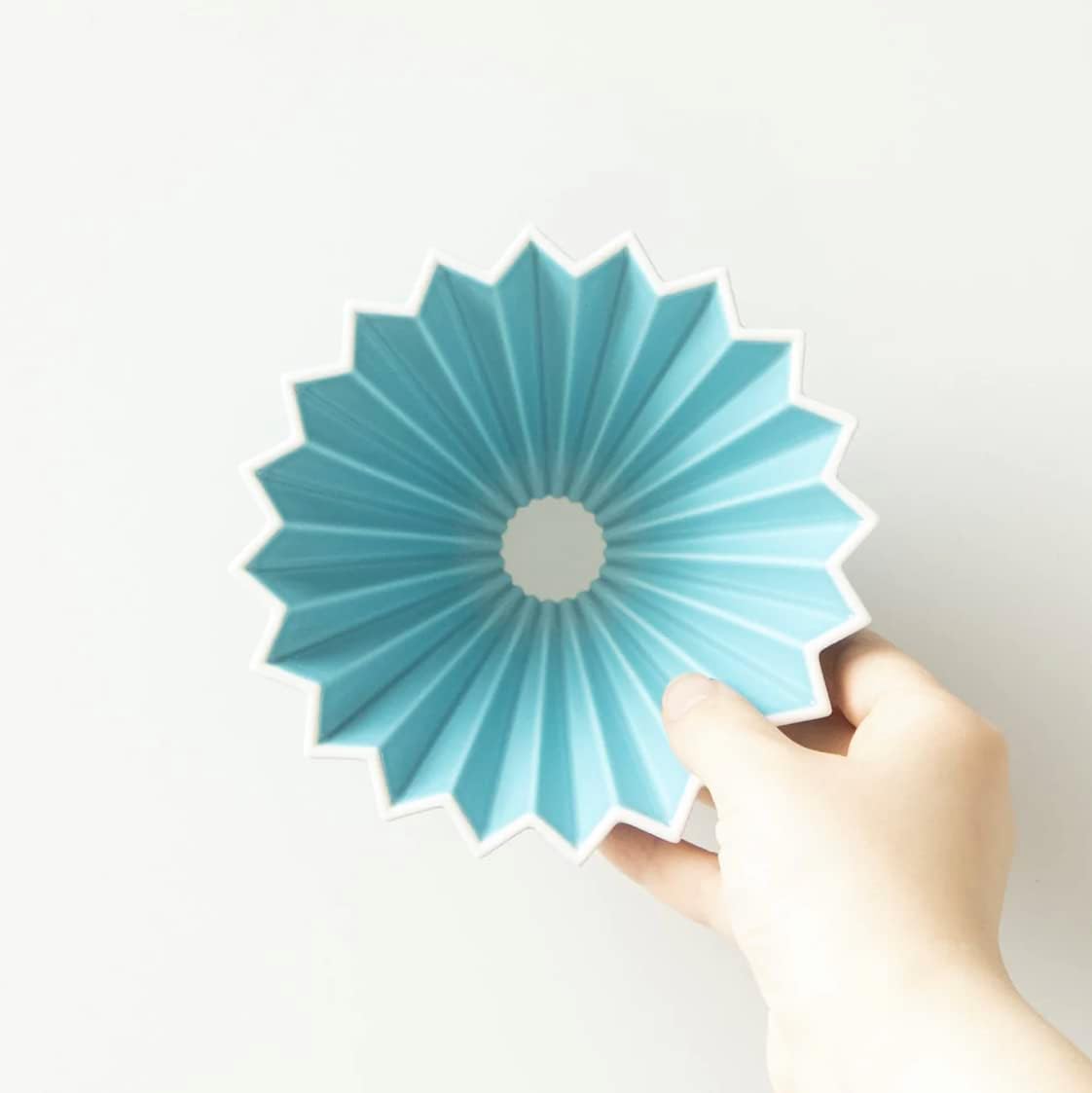 ORIGAMI Dripper Medium Turquoise Pour Over Coffee Dripper for 2–4 Cups