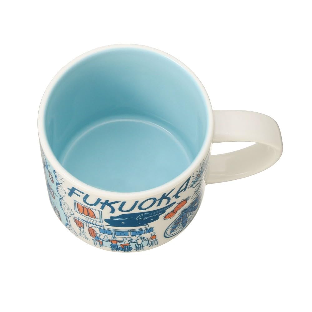 Starbucks 2021 Fukuoka “Been There Series” Mug 414ml (14oz) – Blue Japan Limited Edition Ceramic Coffee Cup