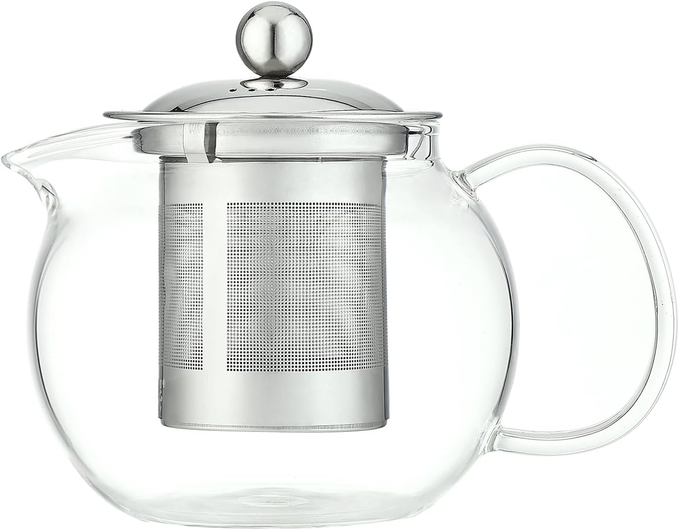Makaru Heat-Resistant Glass Teapot 650ml – Stainless Steel Infuser, Direct Fire Safe & Dishwasher Safe