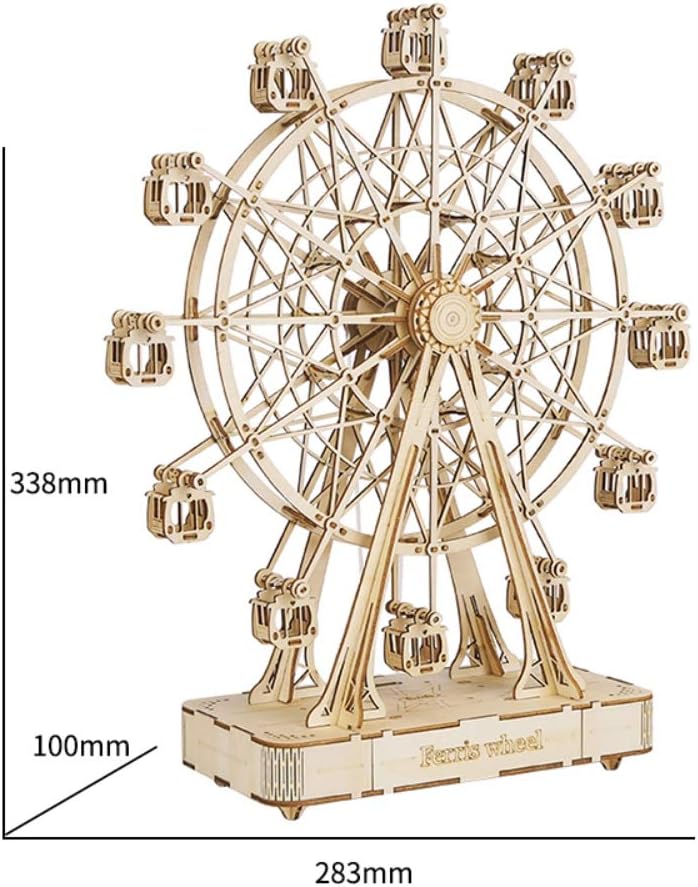 ROBOTIME Musical 3D Wooden Puzzle – DIY Assembly Craft Kit, Educational Toy & Home Décor Gift