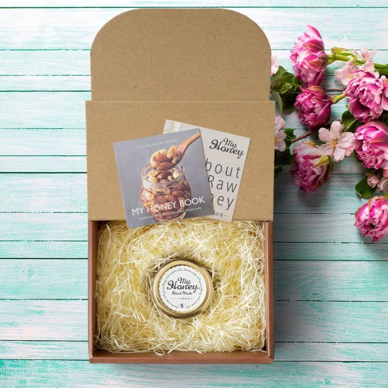 MYHONEY Honey-Pickled Nuts M 90g | Premium Honey Nuts | Brown Gift Box with MYHONEY Logo Ribbon