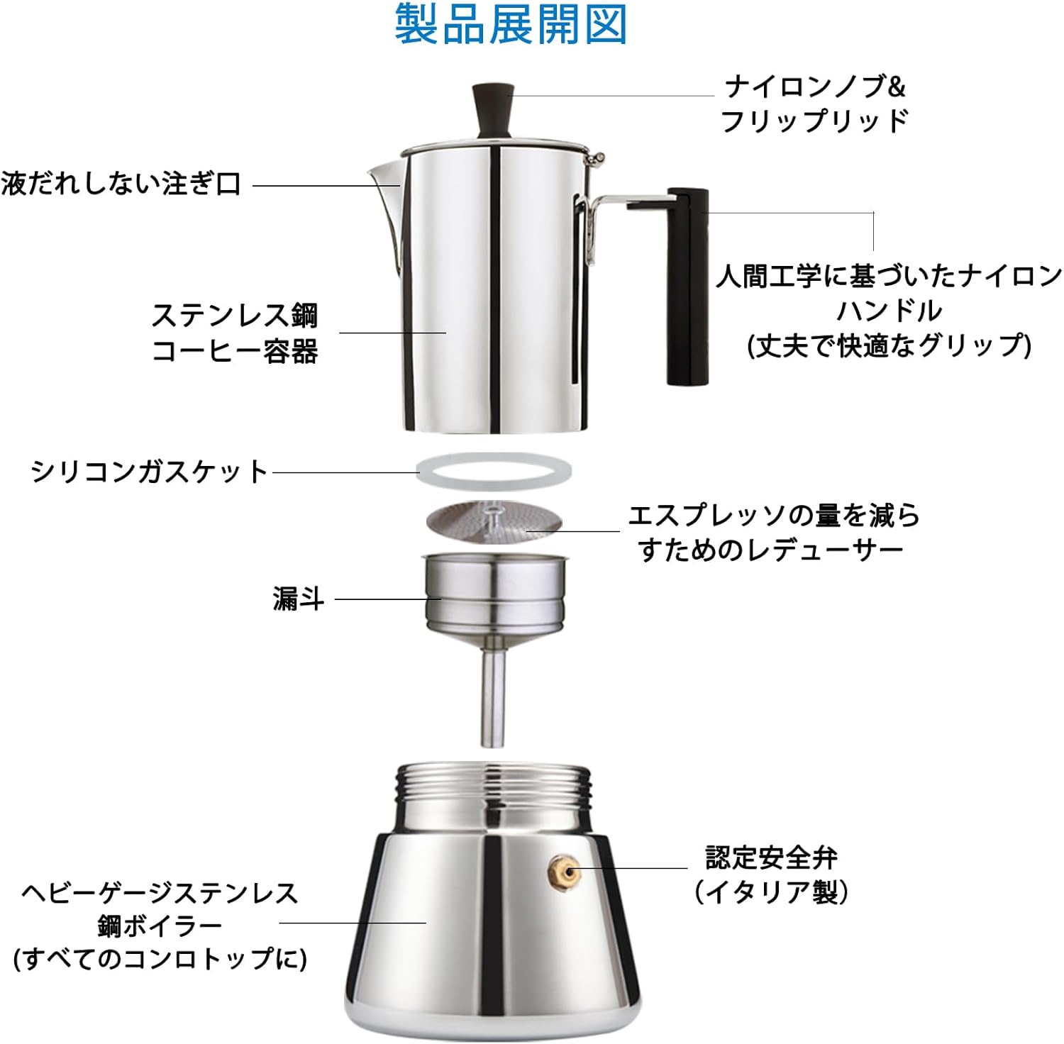 Easyworkz Pedro 4-Cup Stainless Steel Moka Pot – Italian Espresso Maker, Induction Compatible, 200ml