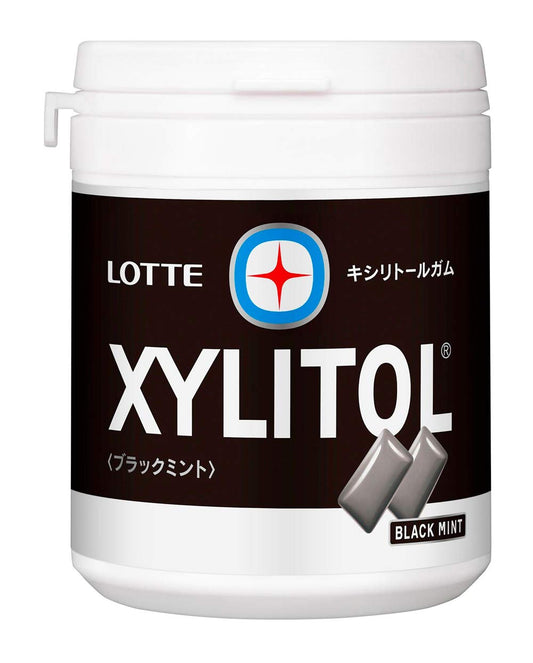 Lotte Xylitol Gum (Black Mint) Family Bottle 143g