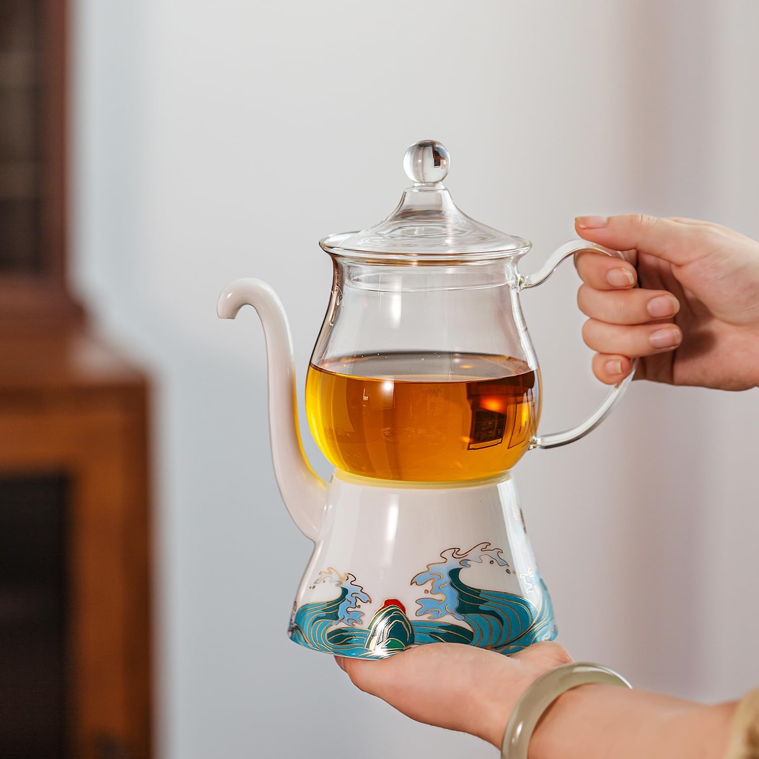 Pocaroty Glass Tea Dripper Teapot – 300ml/500ml Heat-Resistant Tea Maker