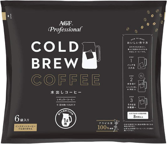AGF Professional Cold Brew 1L 6 Bags [Cold Brew Coffee] [Iced Coffee] | Made in Japan