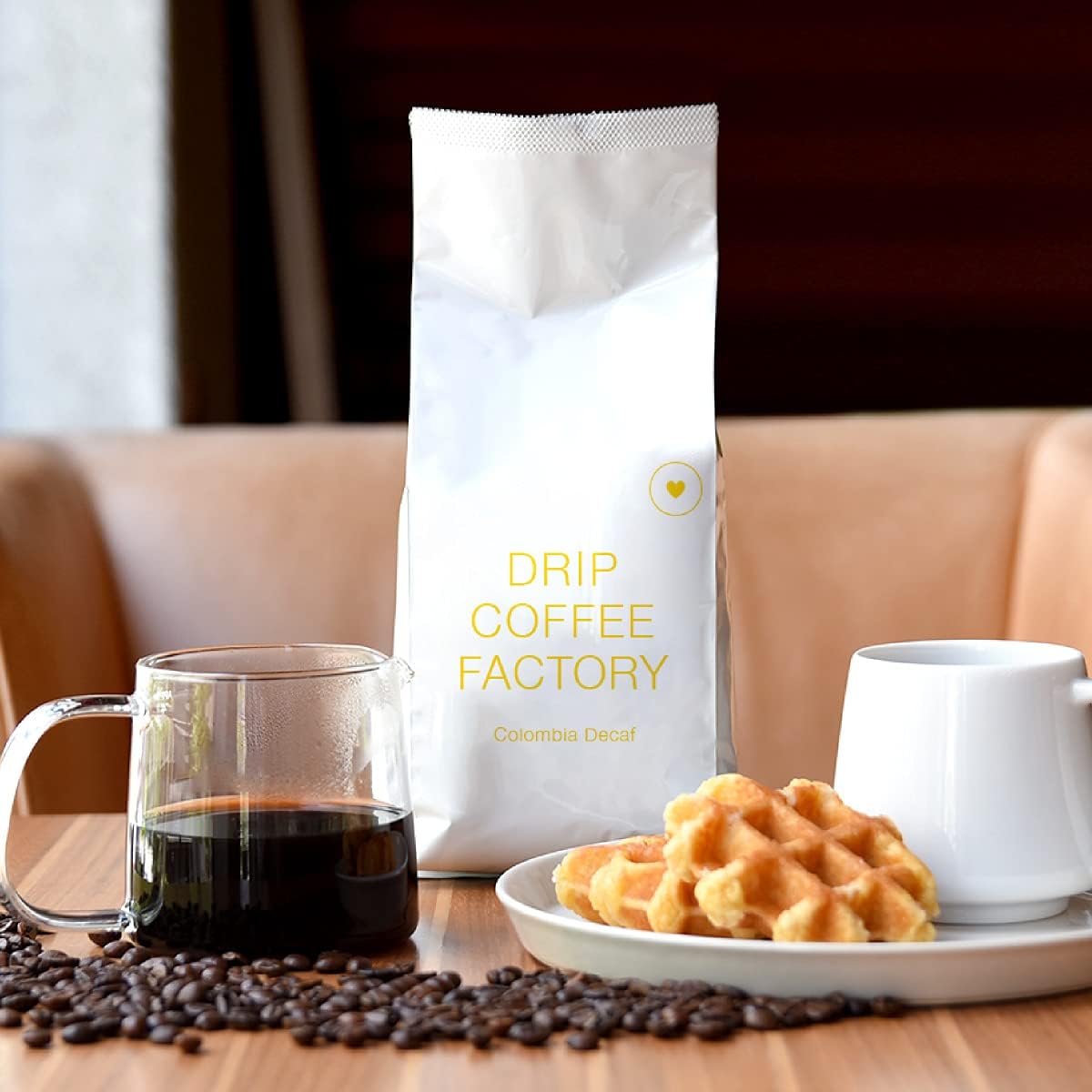 Drip Coffee Factory Colombia Decaf Coffee Powder – Medium Ground, 1 kg (500 g × 2 Bags)