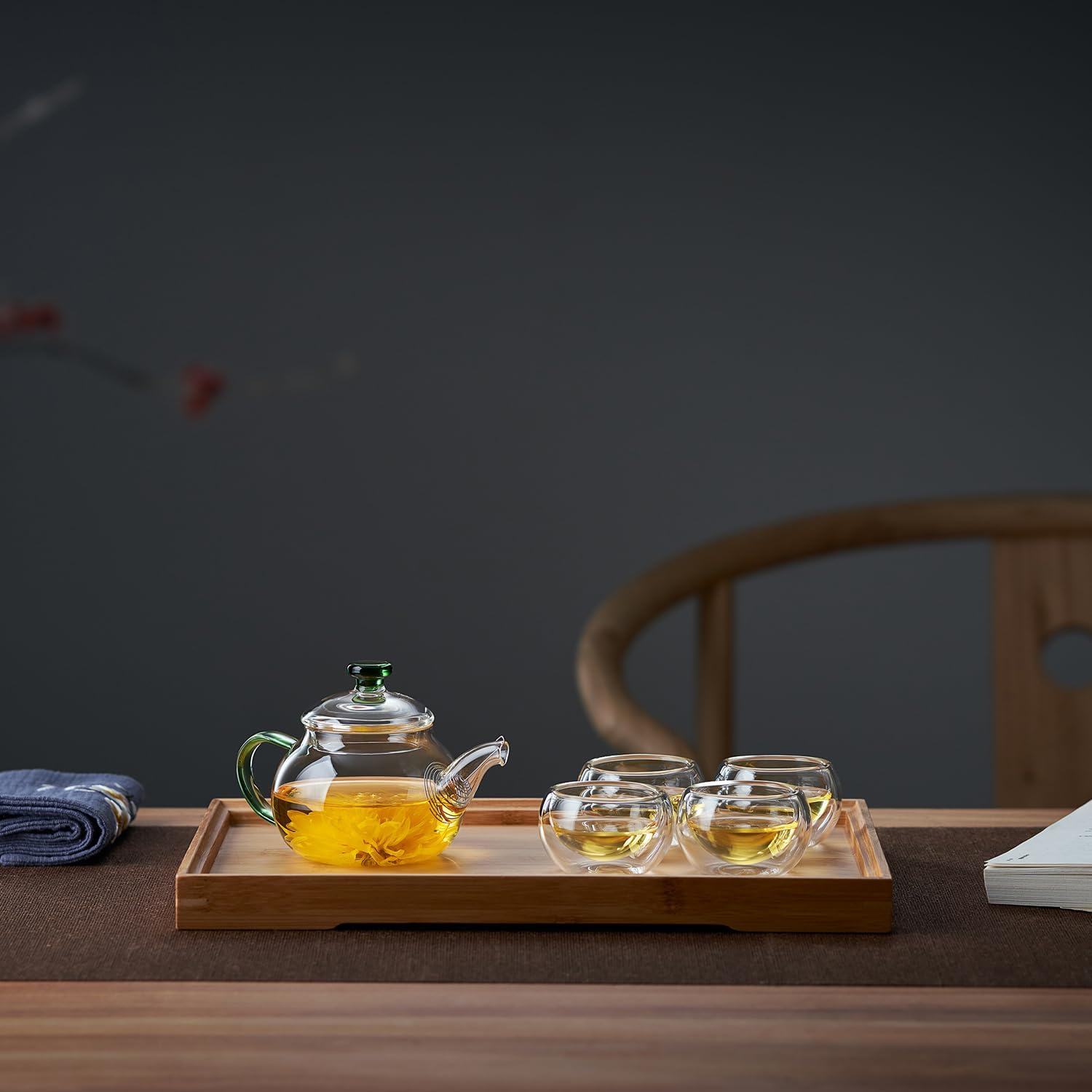 Mini Heat-Resistant Glass Teapot – 325ml Handmade Style Single Serve