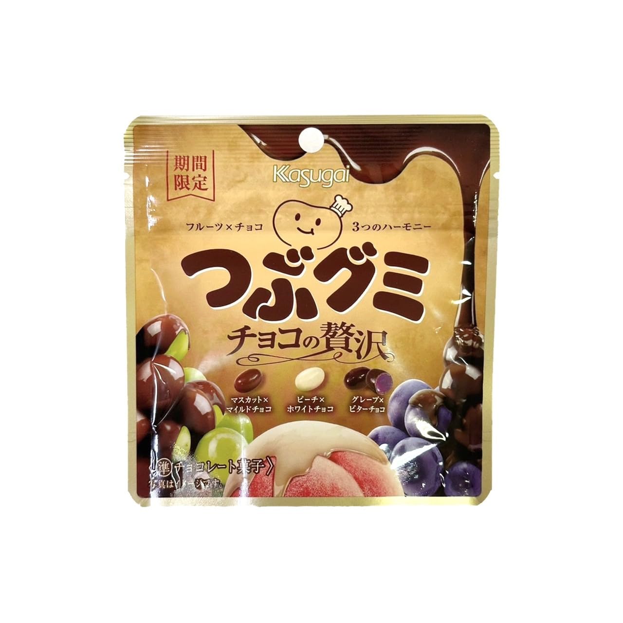 Kasugai Seika Tsubu Gumi Chocolate Luxury (50g) | Pack of 3 | Made in Japan