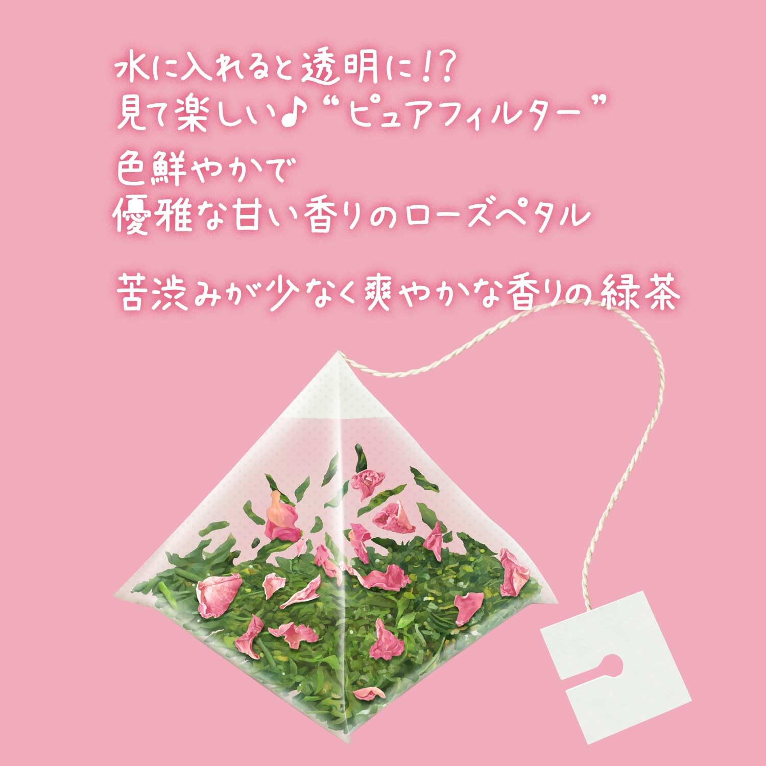 Ito En Aroma Brew Tea, Green Tea x Rose, 1.8g x 5 Tea Bags | Made in Japan