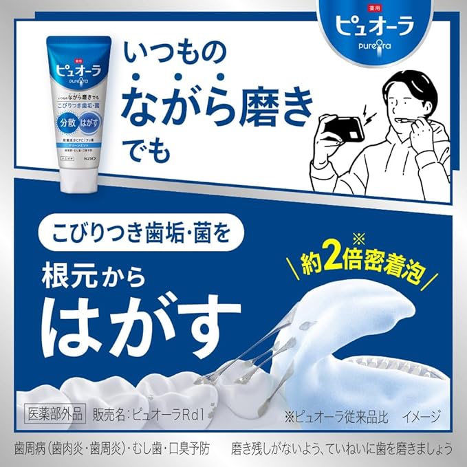 Medicated Puora Toothpaste, Clean Mint, Large Capacity, 6.1 oz (170 g)