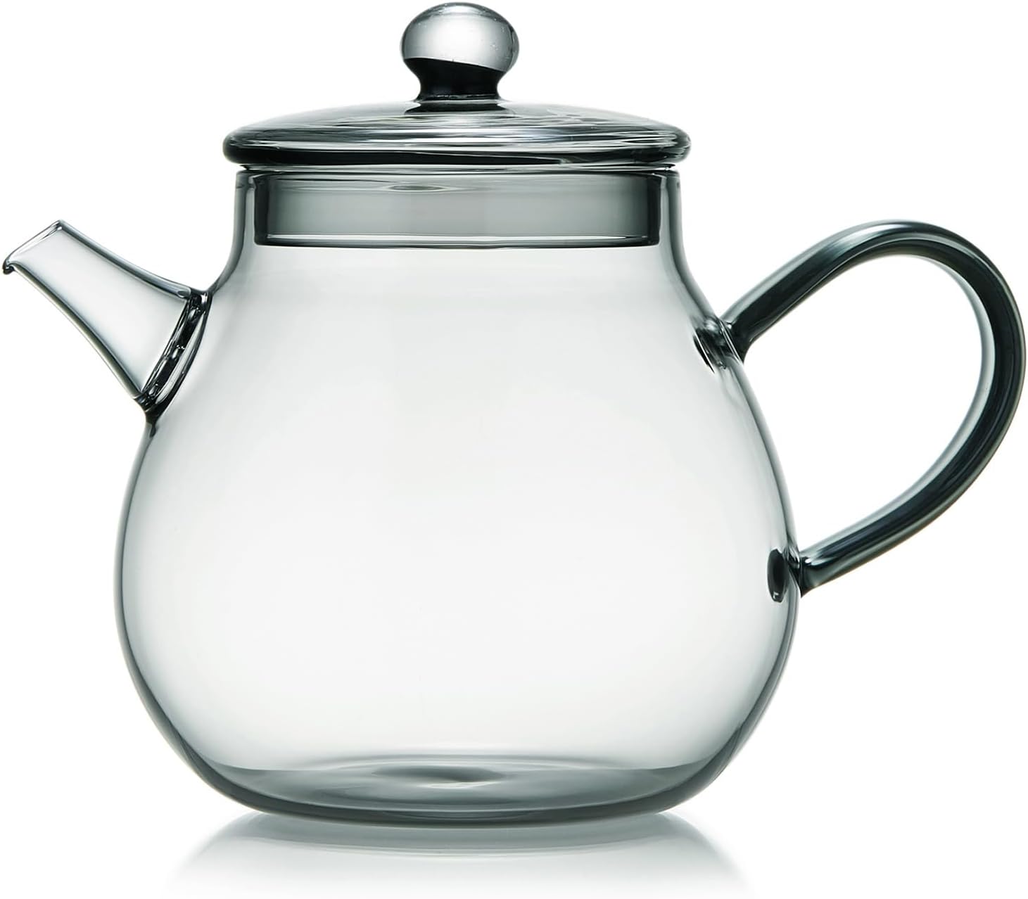 Pokaroty Heat-Resistant Glass Teapot 370ml – Ink Design, Integrated Spout Filter, Japanese Style Compact Teapot