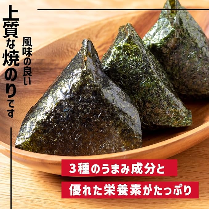 Koasa Shoji Rose, 3 Slices of Nori, For Rice Balls, 100 Pieces, Value Product, Domestic Processing