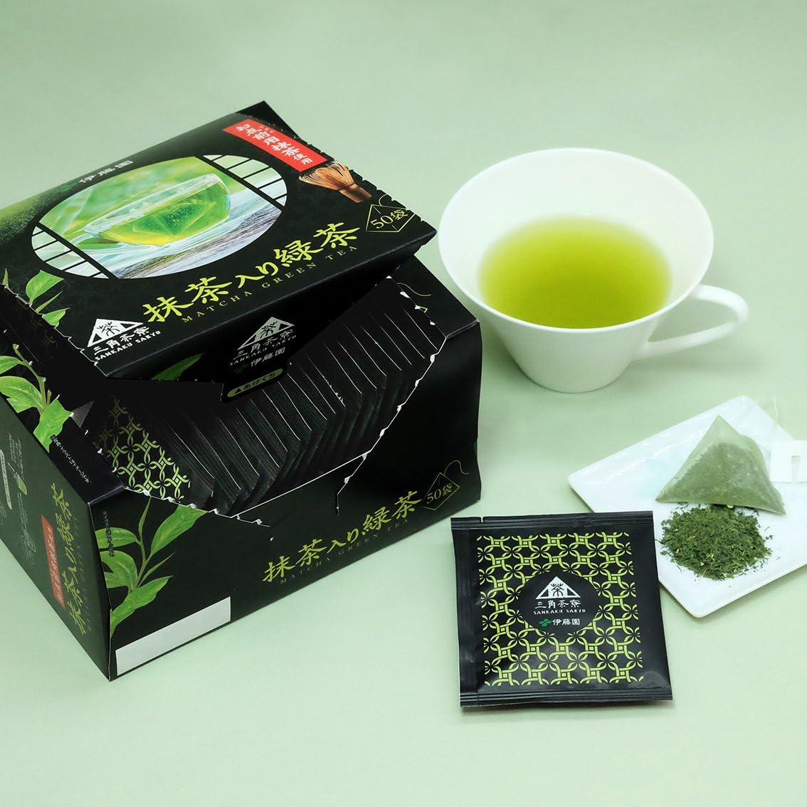 Itoen Sankaku Saryo Matcha Green Tea | Stone Ground Matcha | Tea Bags 1.5g x 50 bags | Made in Japan