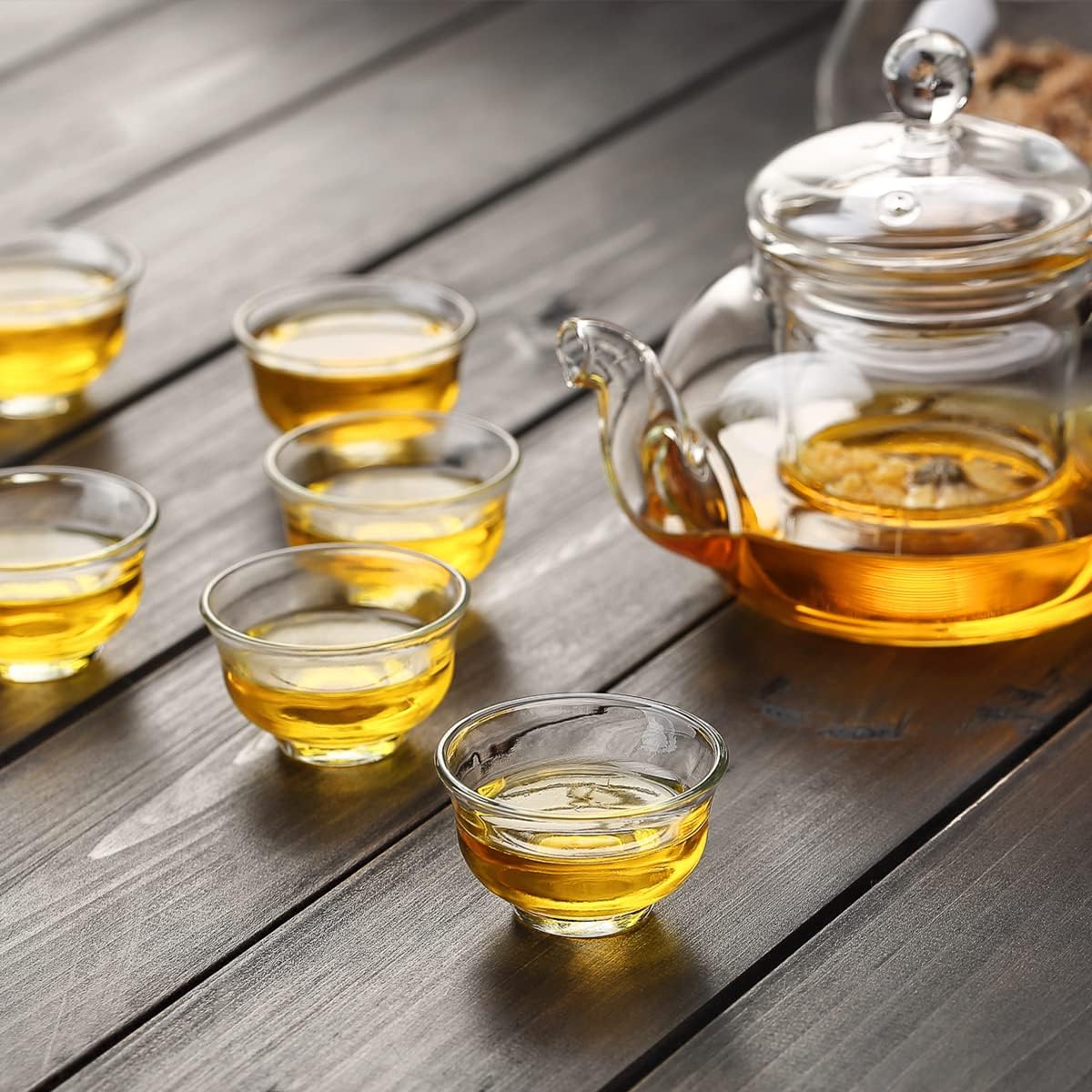 Pokaloti Yunomi Heat-Resistant Glass Cups – 35ml Set for 12 Guests