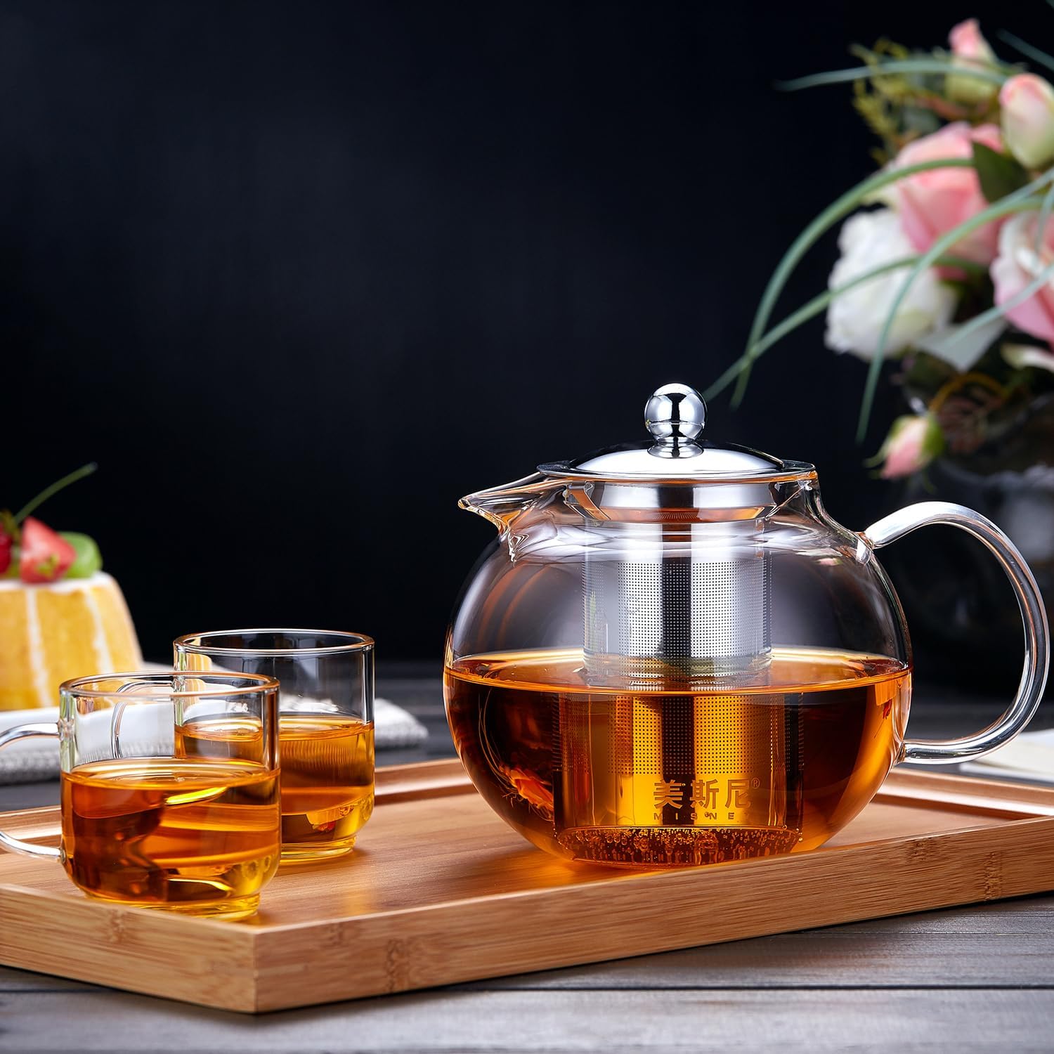 Pokaloti Heat-Resistant Glass Teapot 960ml – Large Capacity Makaru Style Kettle