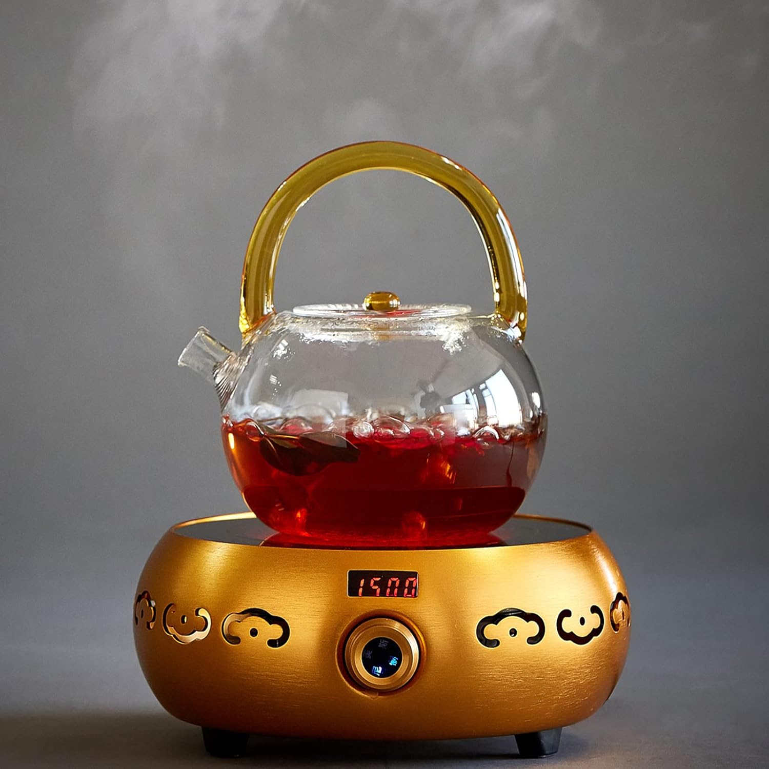 Heat-Resistant Glass Teapot 850ml – Transparent Direct Fire Compatible Tea Pot with Built-In Strainer