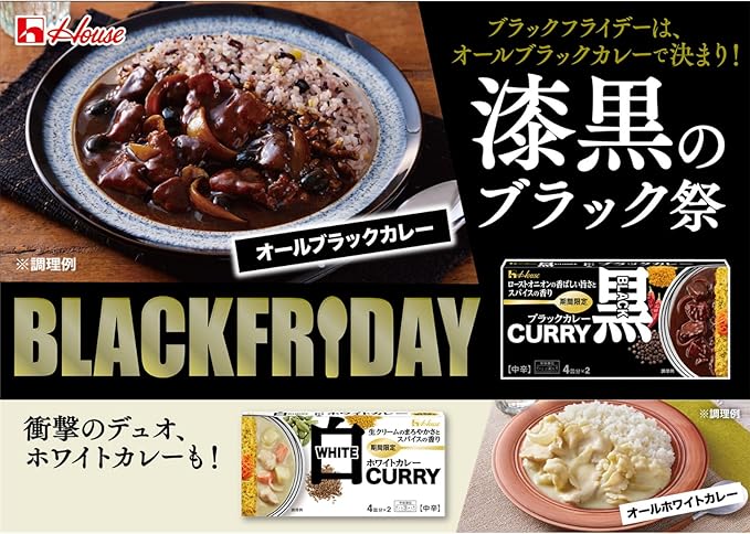 House Foods Black Curry, Medium Spicy, 6.1 oz (174 g) | Pack Of 2 | Made In Japan
