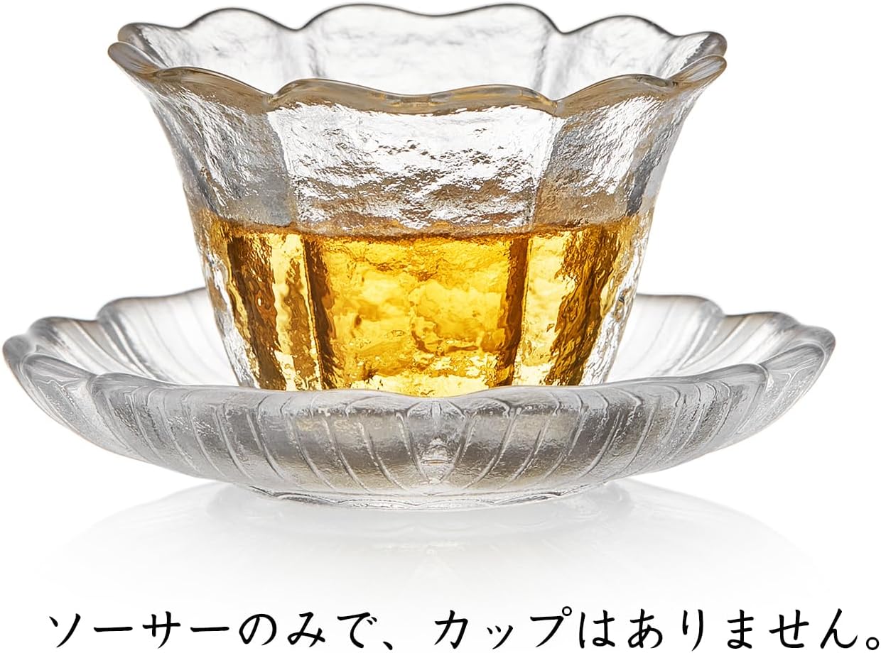 Glass Flower Saucer – Elegant Decorative Tea & Cup Base
