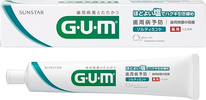 GUM (Quasi-drug) Medicated Salt Toothpaste, Salty Mint, Dental Paste, Boxed Type, Spicy Mint Type, 5.3 oz (150 g)