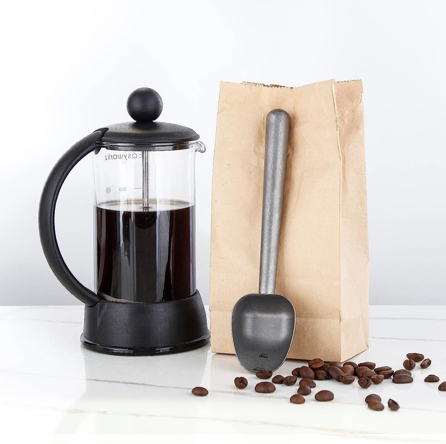 Easyworkz Stainless Steel Coffee Scoop – Long Handle 7g Measuring Spoon, Vintage Finish