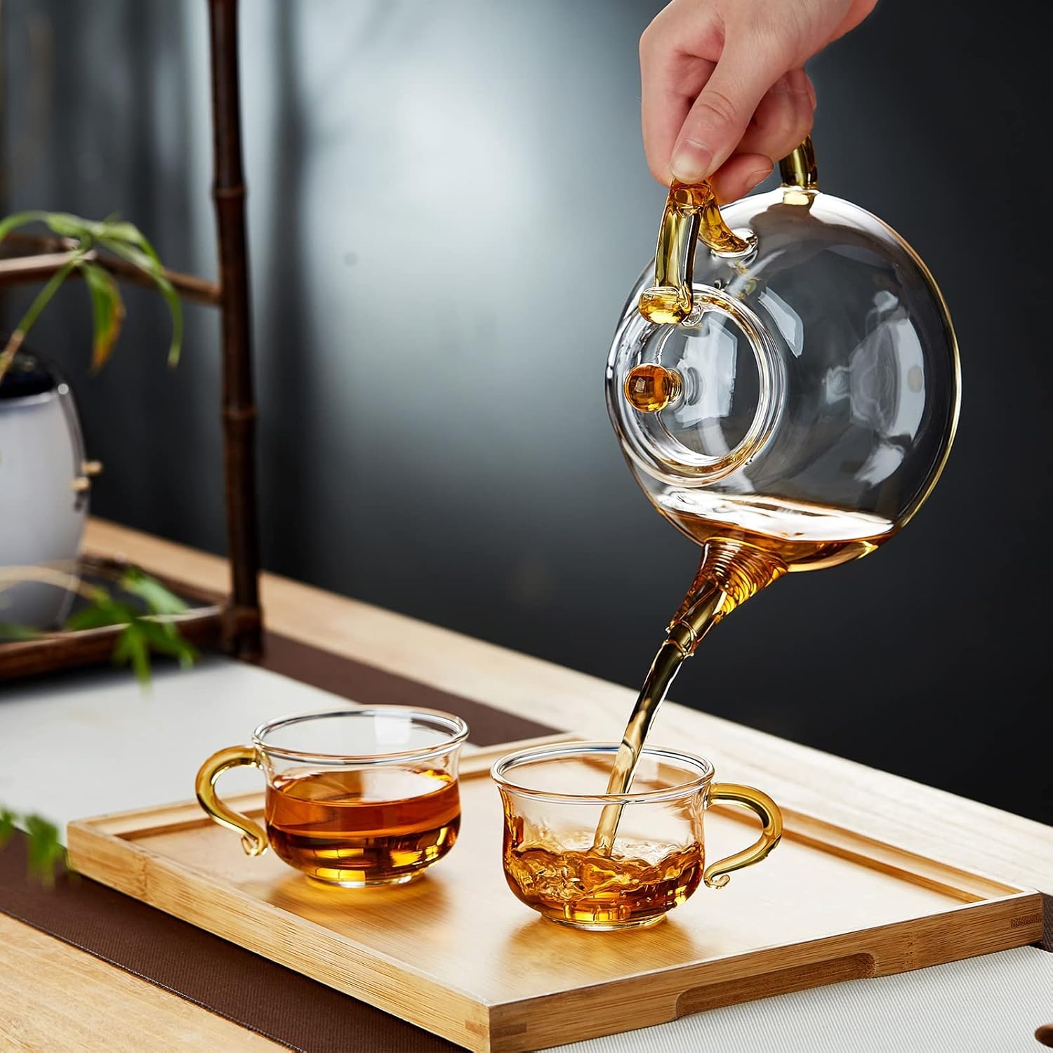 Pocarati Heat-Resistant Glass Teapot 720ml – Direct Flame Safe with Built-In Strainer for Loose Leaf Tea