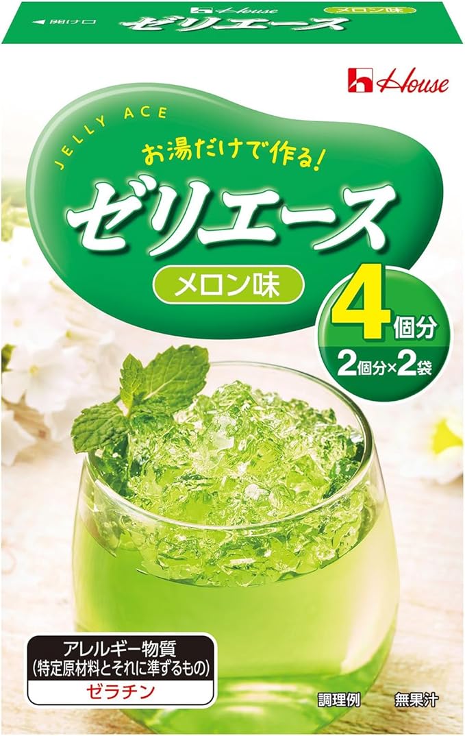 House Foods Jelly Ace Strawberry Flavor, 3.2 oz (92 g) | Pack Of 2 | Made In Japan