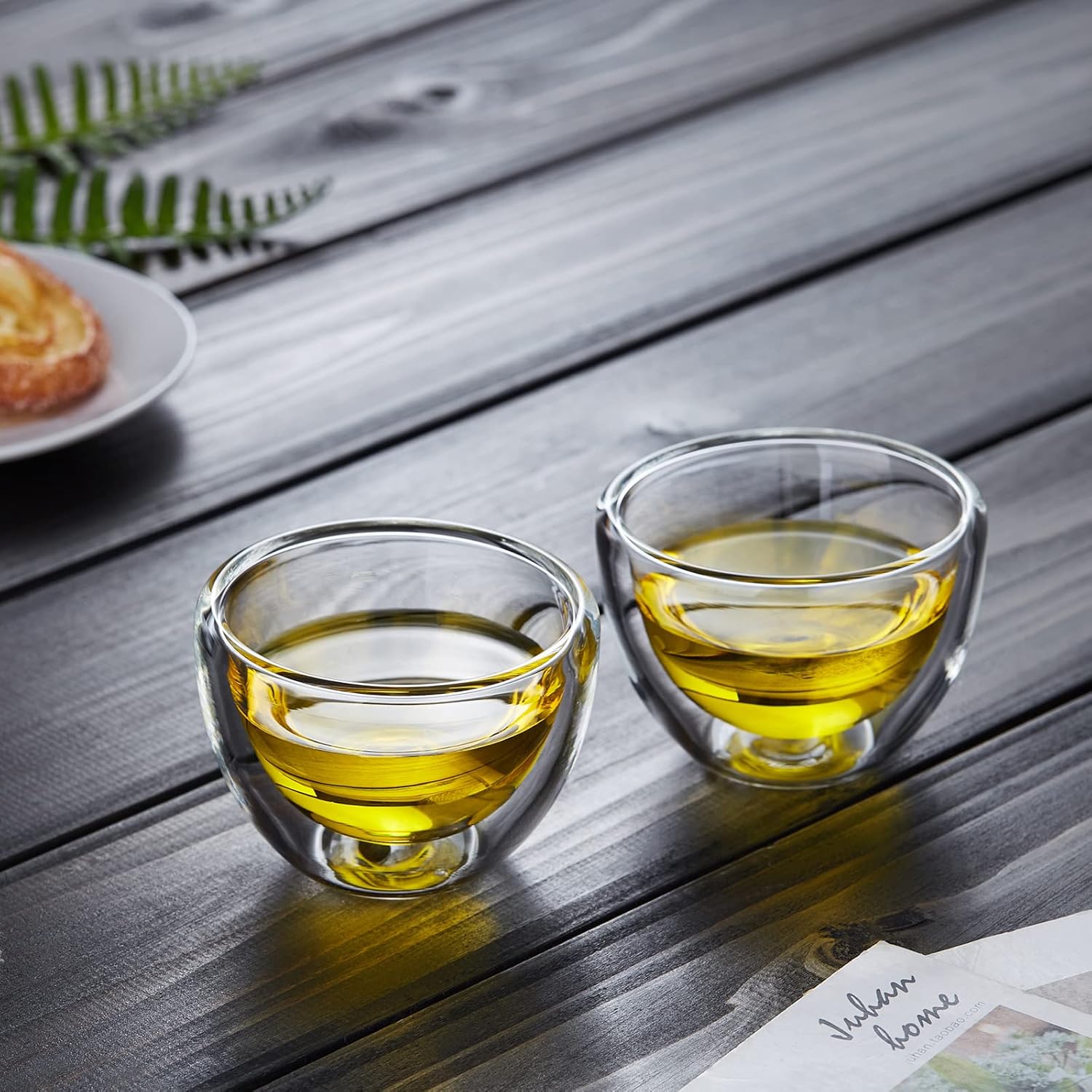 Pocaroty Double Wall Glass Tumblers – 100ml Set of 2 Heat-Resistant Mini Cups