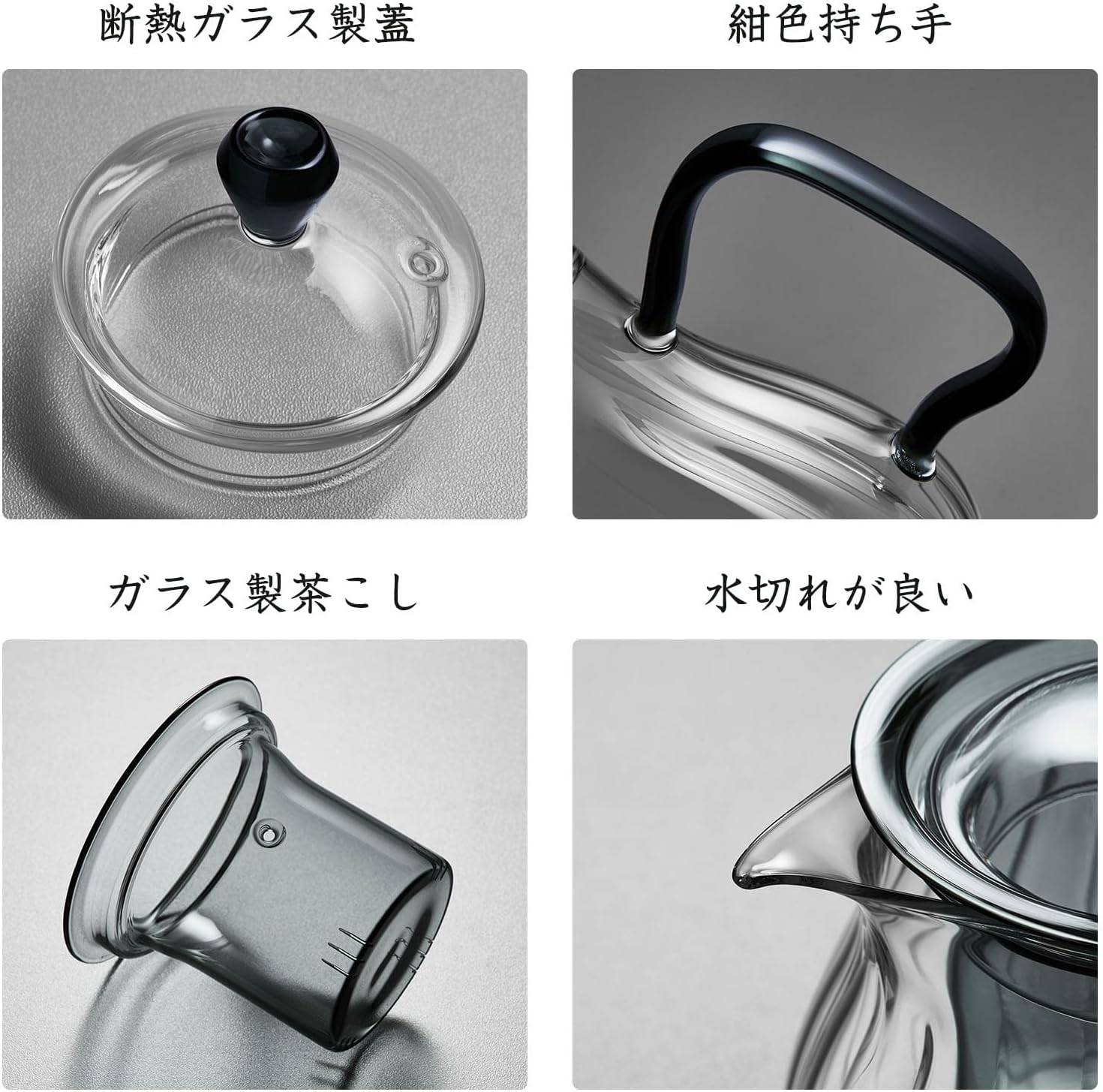 Pocarati Heat-Resistant Glass Teapot 580ml – Direct Flame & Microwave Safe with Infuser and Lid