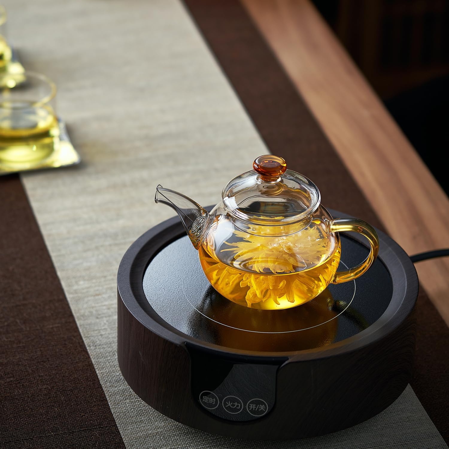 Mini Heat-Resistant Glass Teapot – 325ml Handmade Style Single Serve