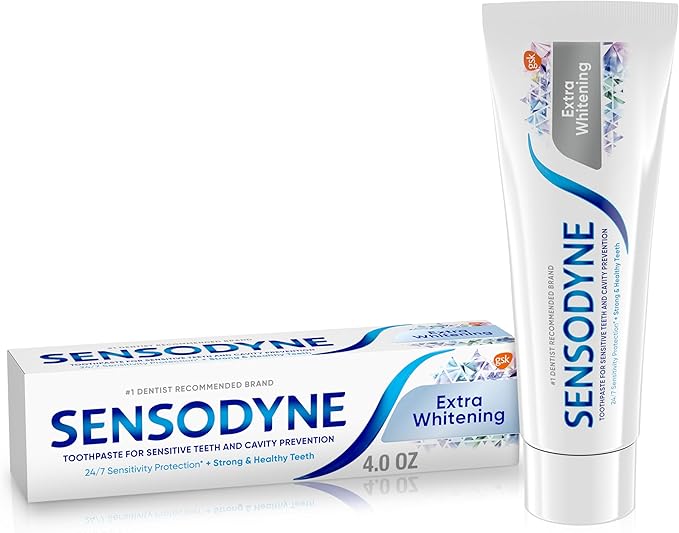 Sensodyne Toothpaste for Sensitive Teeth and Cavity Prevention Extra Whitening