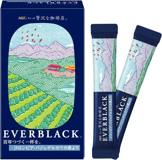 AGF A Slightly Luxurious Coffee Shop EVERBLACK Stick Black 9 Sticks from Valle del Cauca Province, Colombia [Stick coffee] [Instant coffee] | Made in Japan