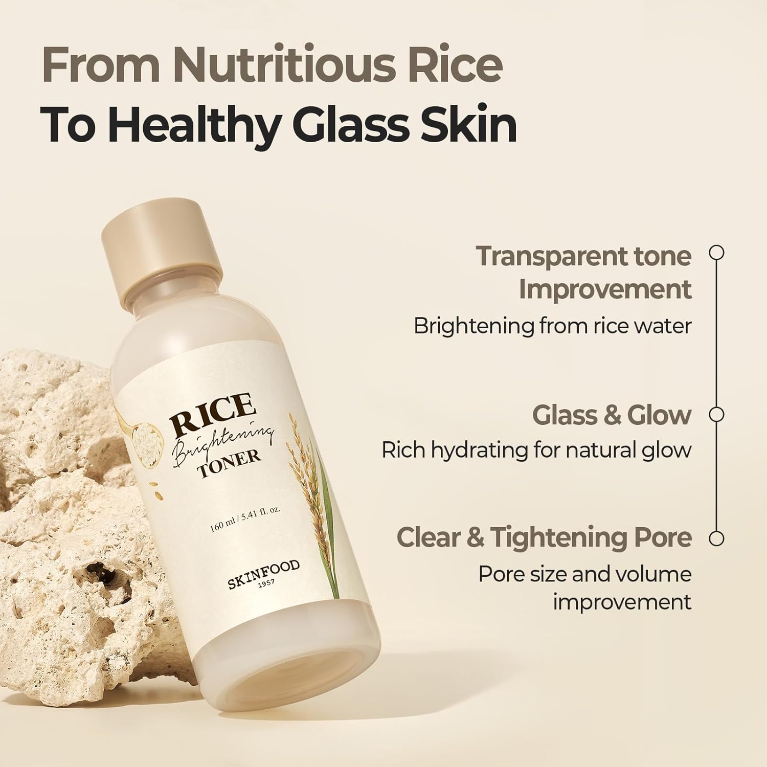 SKINFOOD Rice Brightening Toner – Hydrating & Radiance-Boosting Korean Skincare Toner