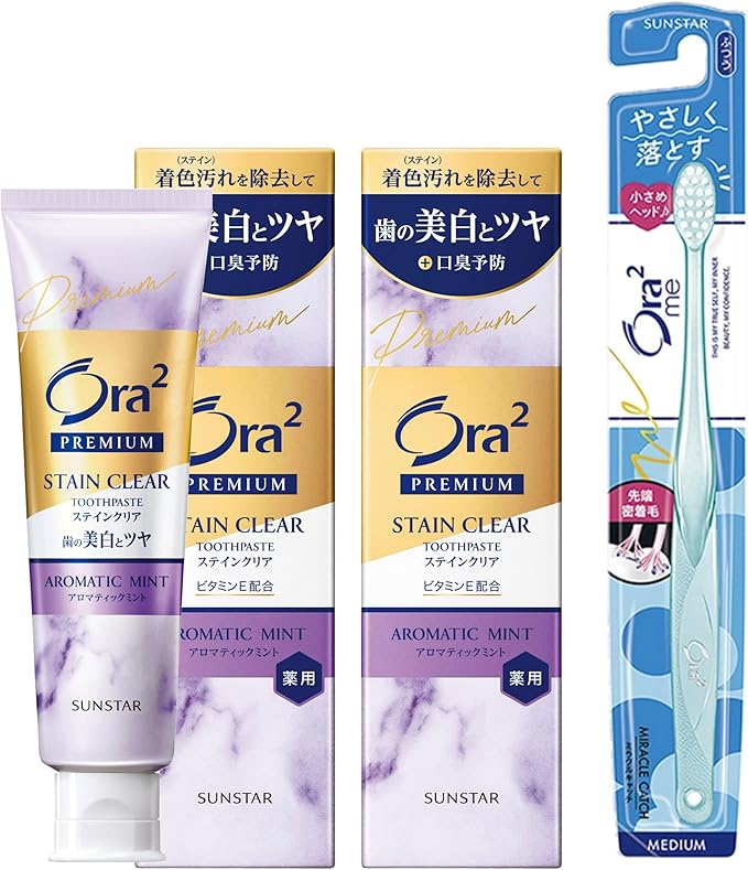 Ora2 Premium (Quasi-Drug) Stain Clear Toothpaste (Aromatic Mint) Whitening, Whitening, Toothpaste, Toothpaste, Colored Stains, Bad Breath Care, 3.5 oz (100 g) x 2