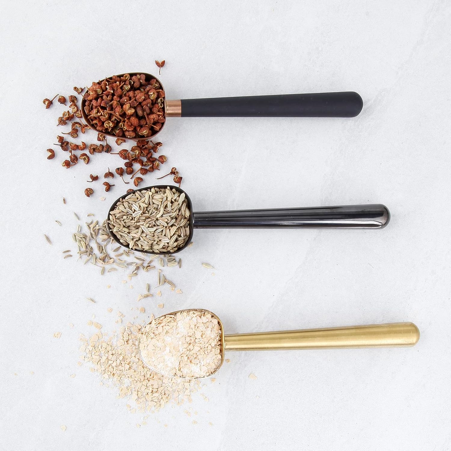 Easyworkz Stainless Steel Coffee Scoop – Long Handle 7g Measuring Spoon, Brass Gold