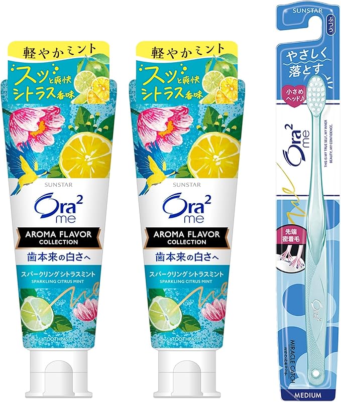 Ora2 Me (Quasi-drug) Aroma Flavor Stain Clear Toothpaste Sparkling Citrus Mint Whitening Whitening Toothpaste Toothpaste Colored Stain Odor Care 0.4 oz (130 g) x 2