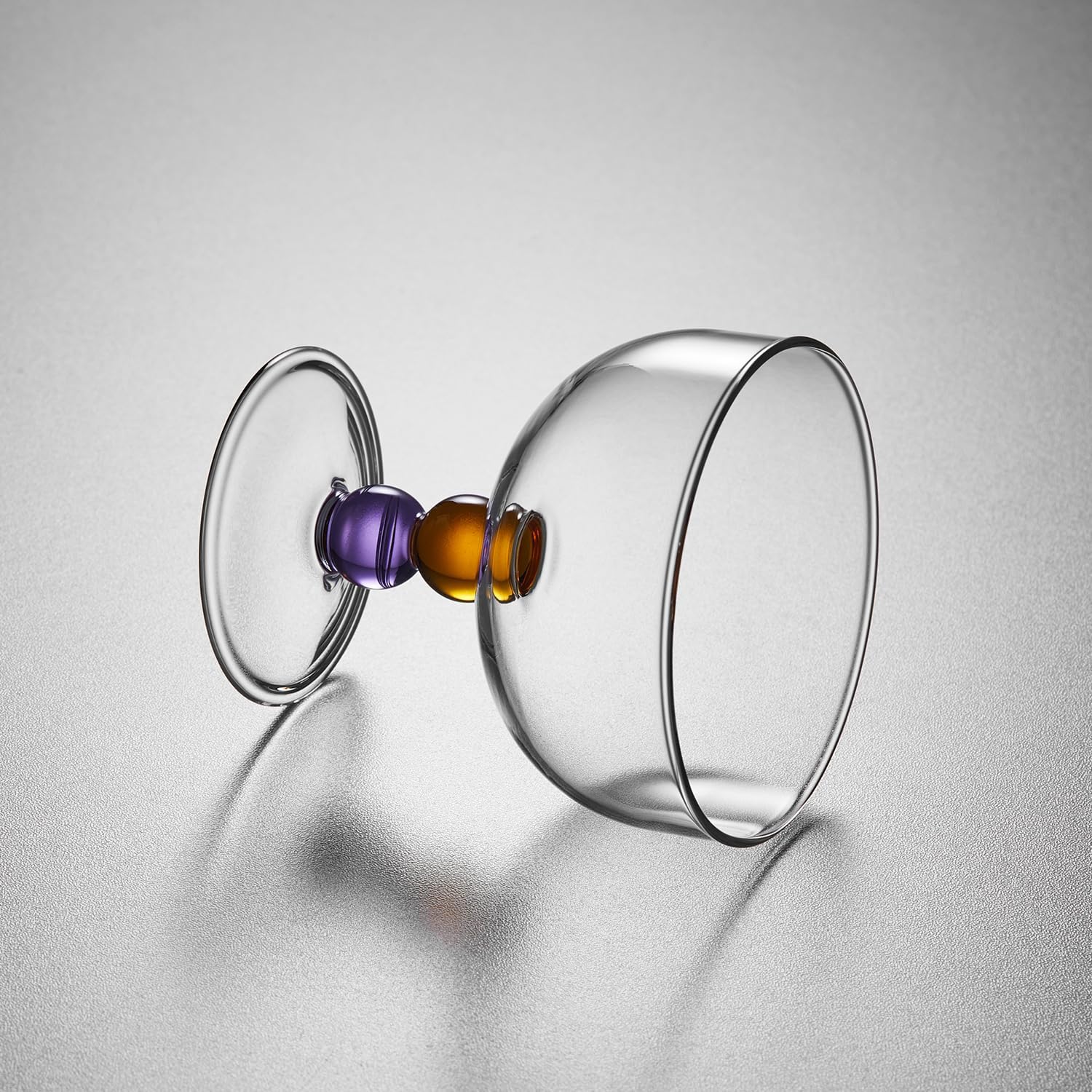 Pocaroty Parfait Glass – 220ml Dessert Cup with Amber Purple Handle