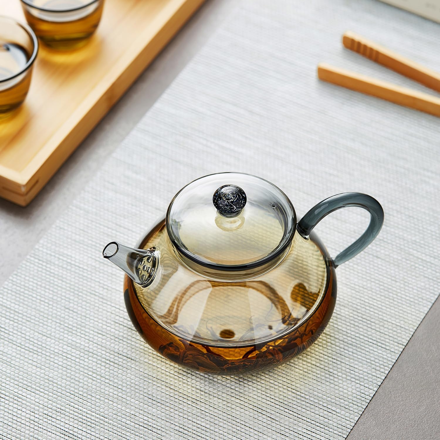 Mini Heat-Resistant Glass Teapot 360ml – Handmade Direct Fire Tea Pot for One