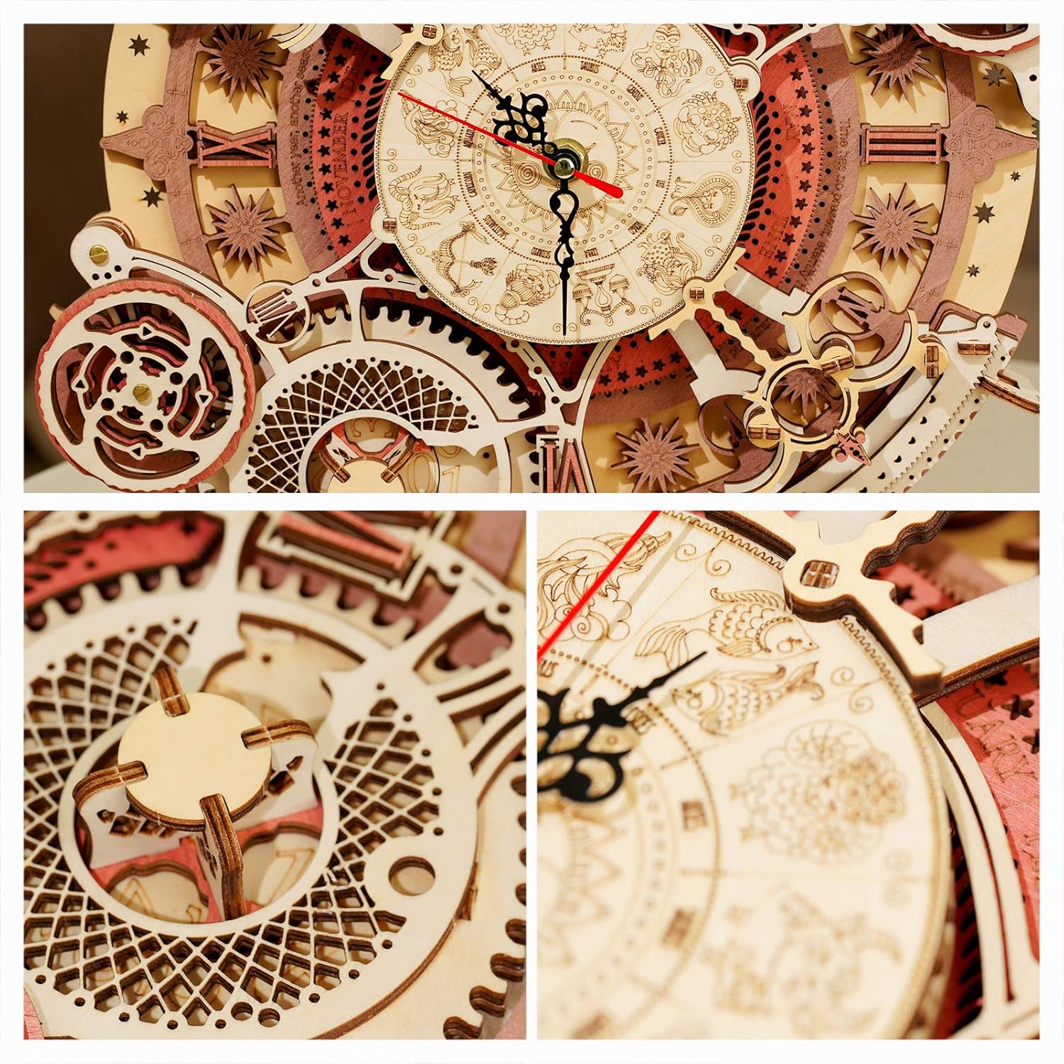 ROKR 3D Wooden Wall Clock Puzzle | DIY Handmade Model Kit with Functional Design
