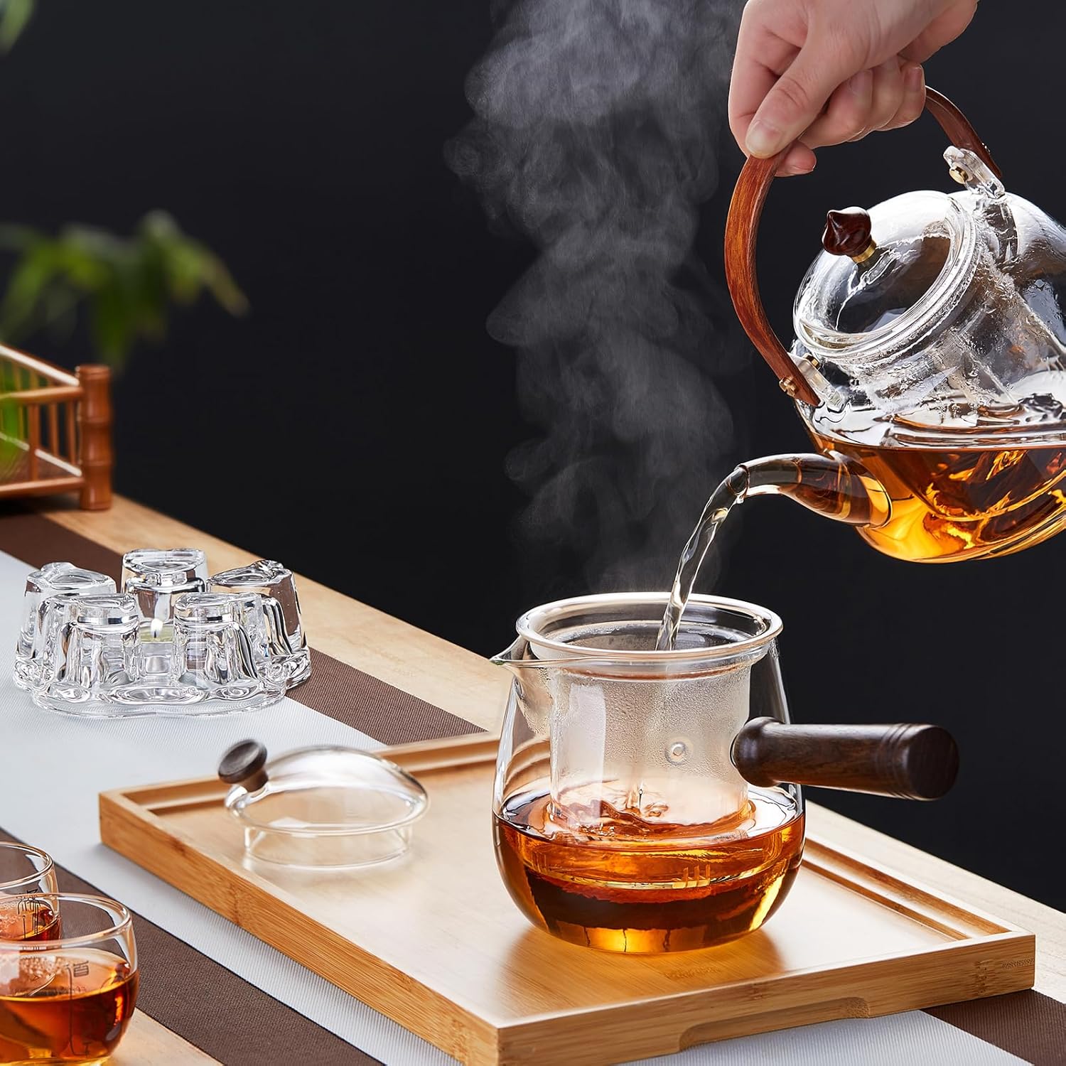 Pocarati Star Clear Glass Teapot Warmer – Heat-Resistant Candle Tea Warmer