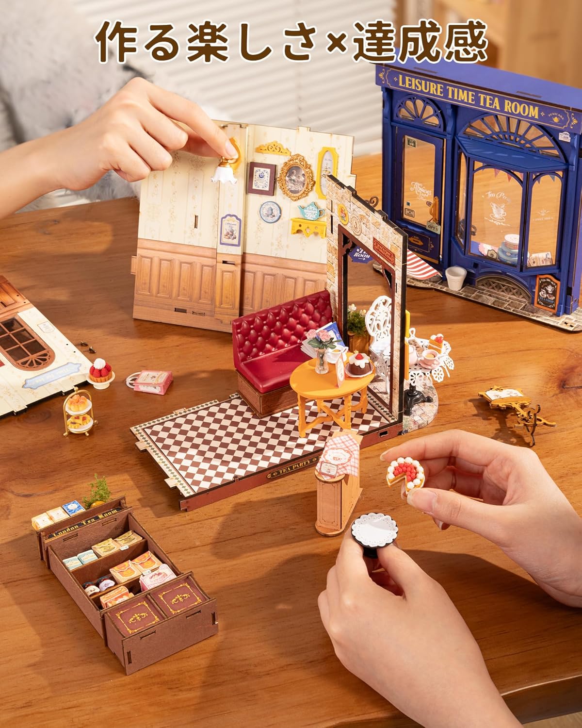 ROBOTIME DG171 DIY Miniature Dollhouse Kit with LED Light – Handmade Mini House Model, Figurines & Accessories for Kids and Adults