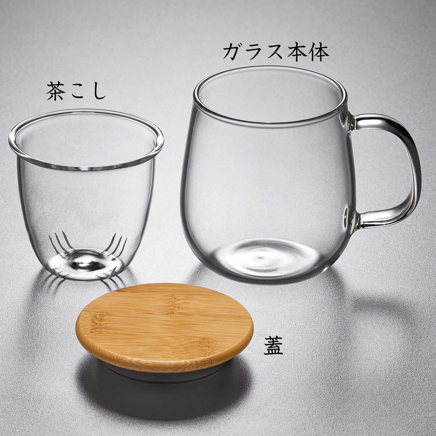 Pocarati Glass Tea Cup – 500ml Heat-Resistant Mug with Removable Infuser & Bamboo Lid