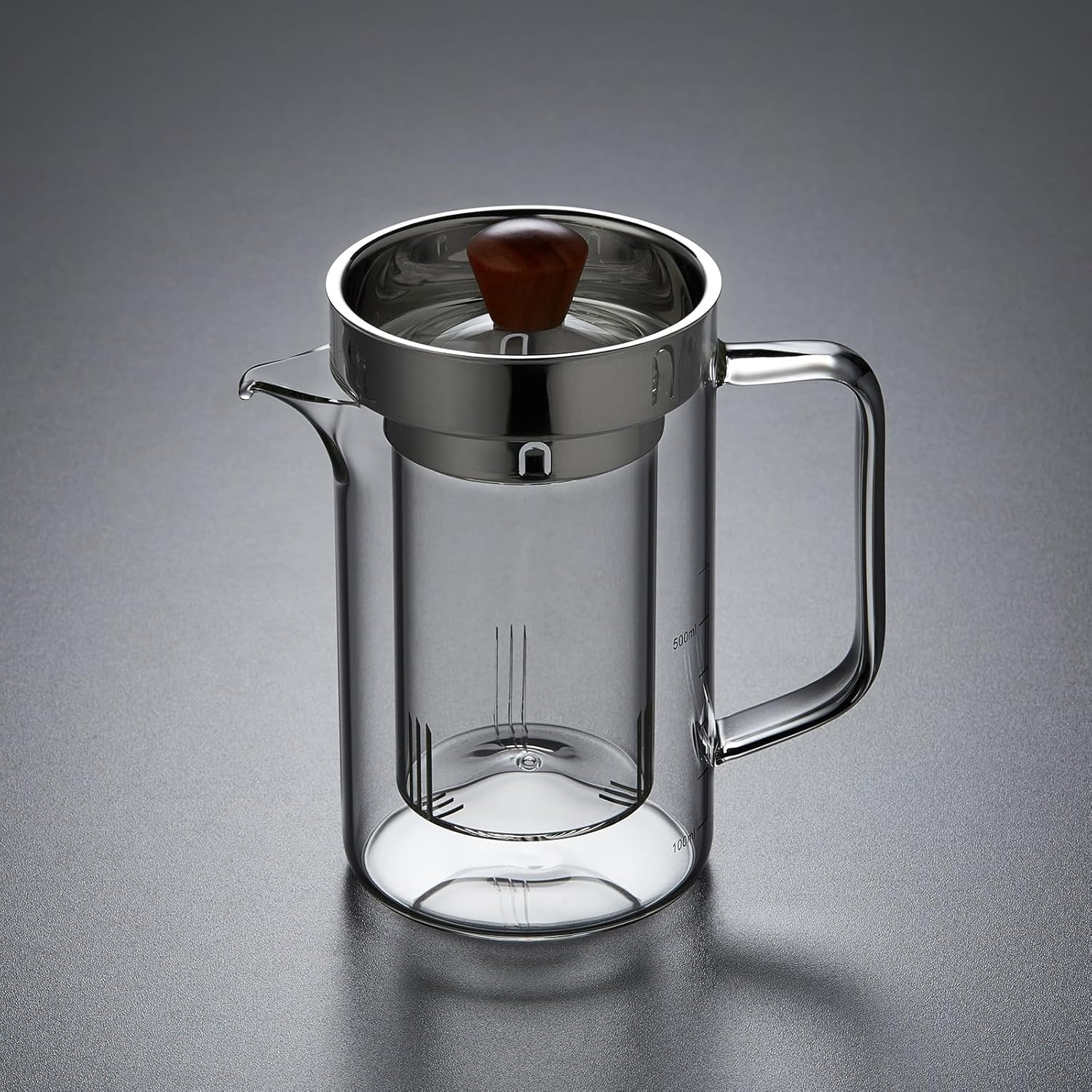 Pocarati Glass Teapot 970ml – Cylindrical Large Capacity, Break-Resistant, with Lid & Strainer