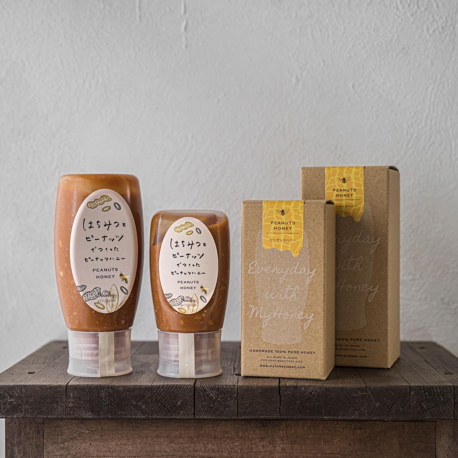 MYHONEY Peanut Honey Spread | 250g Tube Bottle | 100% Hungarian Acacia Honey | Creamy Peanut & Honey Spread | Gift Box
