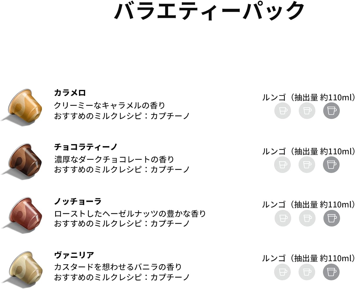 Nespresso Original Barista Creations Flavored Coffee Set 4 Types (50 Pods) Original Capsule