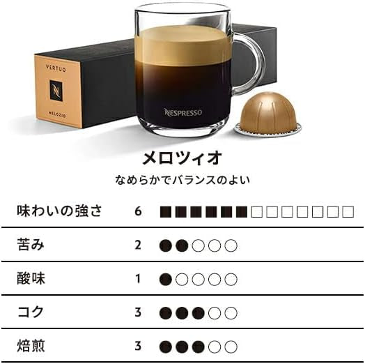 Nespresso Melozio 4-bottle set (40 Pods) VERTUO Capsule