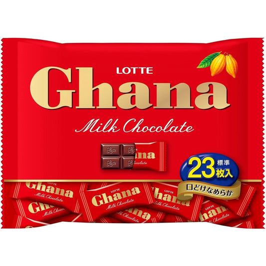 Lotte Ghana Milk Chocolate Bag 92g (23 Pieces)