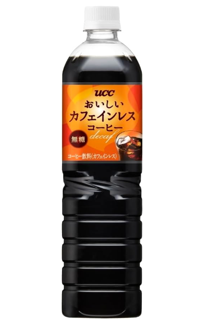 UCC Delicious Decaffeinated Coffee, Sugar-Free, Plastic Bottle, 30.5 fl oz (900 ml) x 12 Bottles